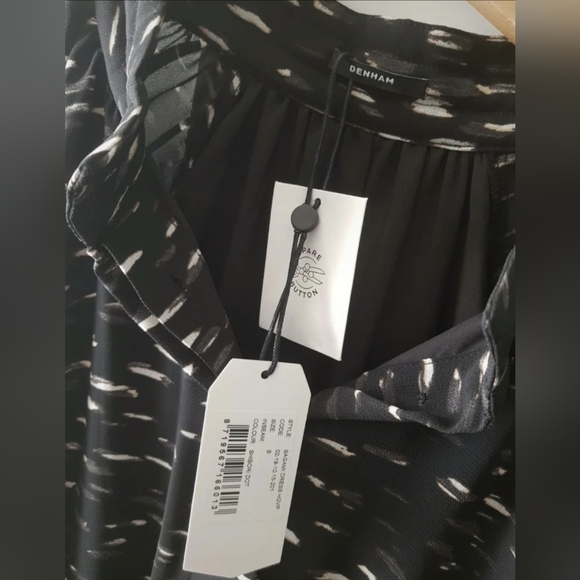 Denham Dress Size S New Dress Sagami Pockets Button Shirt Patterned - Picture 2 of 4